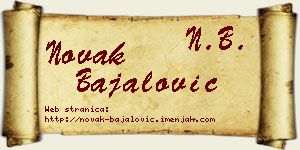 Novak Bajalović vizit kartica